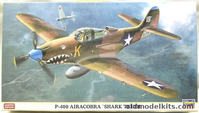 Hasegawa 1/48 Bell P-400 Airacobra Limited Edition - USAAF 8th FG 80 FS New Guinea 1942 / 8th FG 80FS Second Half Of 1942, 07324 plastic model kit